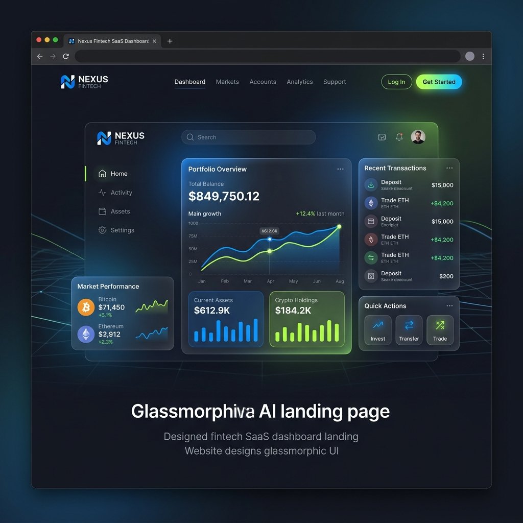 Fintech Cloud Landing Page Mockup