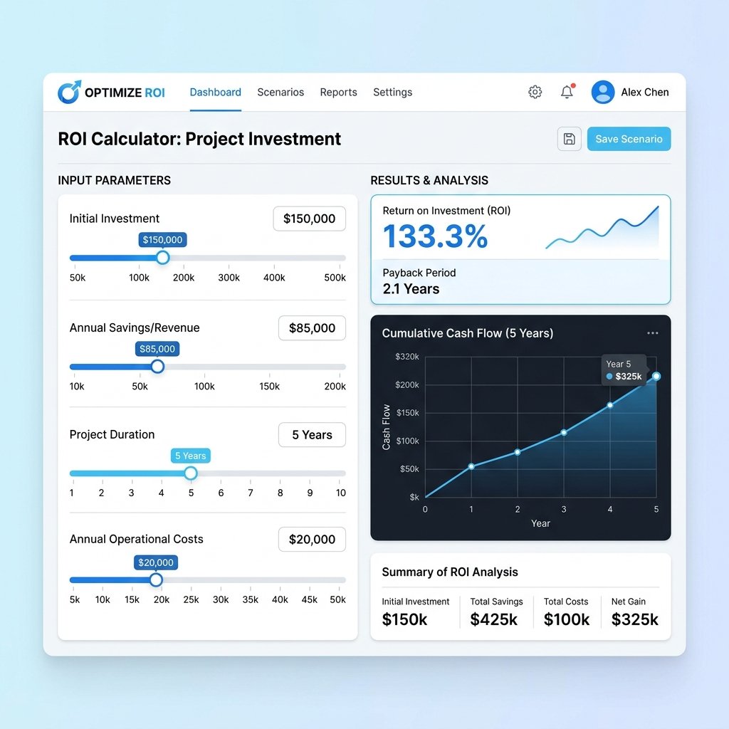 Enterprise ROI Calculator Mockup